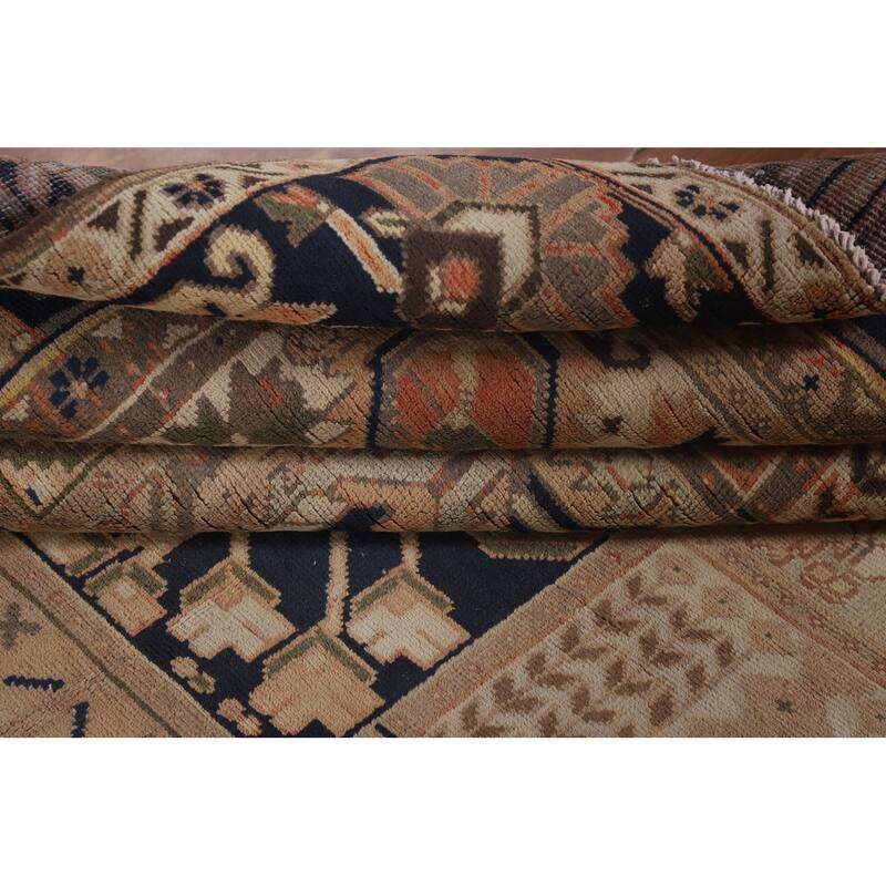 Garden Design Bakhtiari Persian Vintage Rug Handmade Peach Wool Carpet - 6'9"x 10'4"