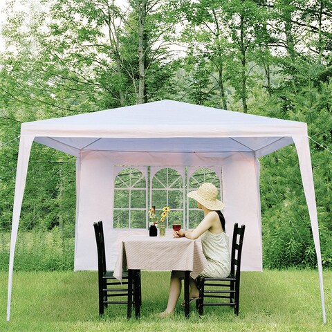 Spiral Tube Canopy Tent, Waterproof Tent with 3 Sides, White