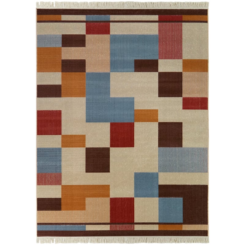 Venter Geometric Color Block Area Rug