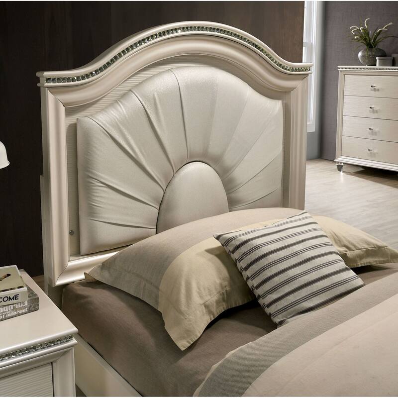 Ving Glam Wood 3-Piece Youth Platform Bedroom Set with LED Light by Furniture of America