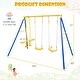 preview thumbnail 5 of 9, Metal Swing Set for Backyard with 2 Swing Seats and 2 Glider Seats-Blue - Multi