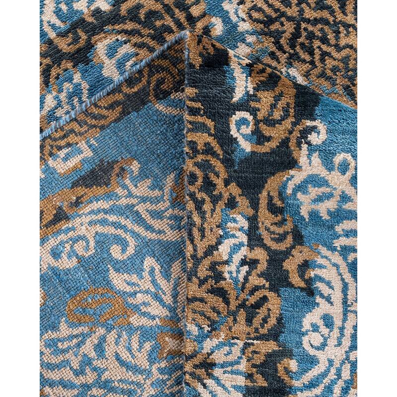 Ikat One-of-a-Kind Hand-Knotted Area Rug - Gold, 9' 1" x 12' 3" - 9' 1" x 12' 3"
