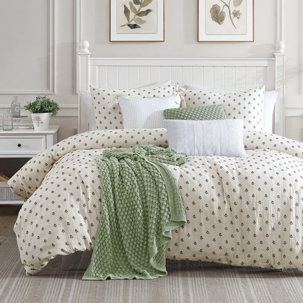 Peri Home Block Print Gauze Comforter Set - King