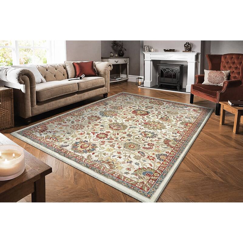 Dynamic Rugs Juno Transitional Area Rug - 3'11" X 5'7" - Ivory/Red