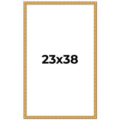 23x38 Frame Gold Real Wood Picture Frame Width 1 inches | Interior