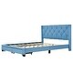 preview thumbnail 14 of 17, Queen Size Upholstered Platform Bed, with Button Tufted Upholstered Headboard and 2 Drawers,