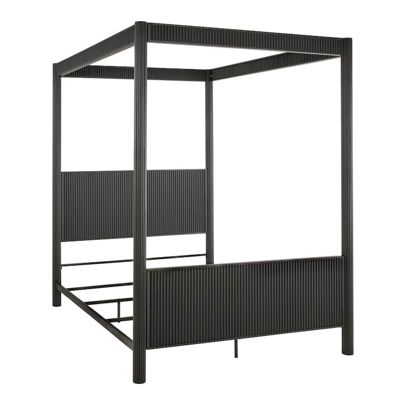 Monson Black Finish Metal Canopy Queen Bed by iNSPIRE Q Modern