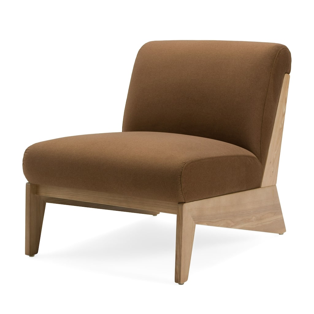 Divani Casa Vance Modern Brown Fabric & Wood Accent Chair