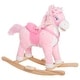 preview thumbnail 1 of 3, Plush Pink Pony Ride-On Rocking Horse with Sounds, Galloping and Neighing for Kids Over 3 Years Pink