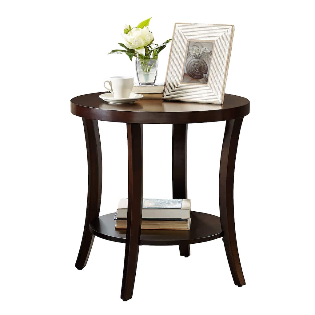 Espresso Round End Table Corner Table Side Table Coffee Table