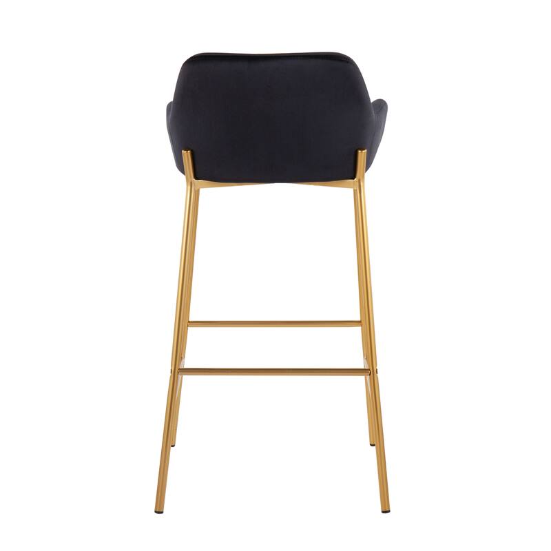 Silver Orchid Galotti Gold Fixed-Height Upholstered Bar Stool - Set of 2