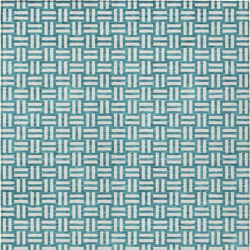 HomeRoots Geometric Transitional Rectangle Outdoor Rug