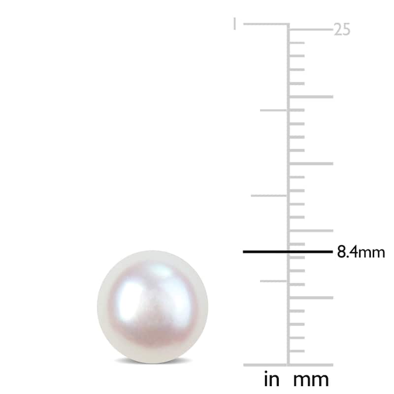 Miadora 8-8.5mm Cultured Freshwater Pearl Stud Earrings in Yellow Plated Sterling Silver