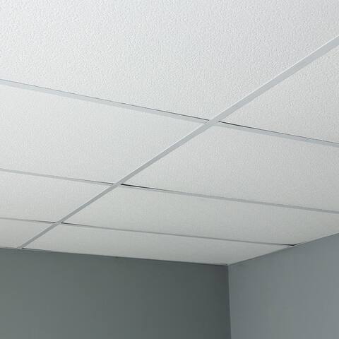 Genesis Stucco Pro White 2 x 4 ft. Lay-in Ceiling Tiles