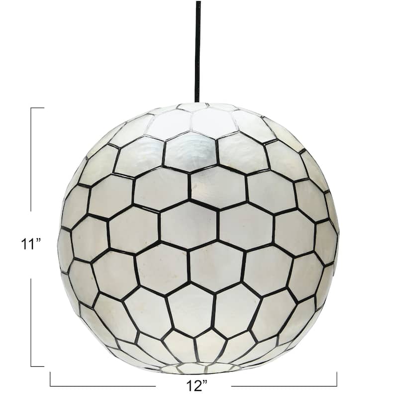 Capiz Honeycomb Globe Pendant Light