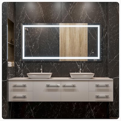 Eviva Glow 60" x 28" Rectangular Frameless Mirror - Clear