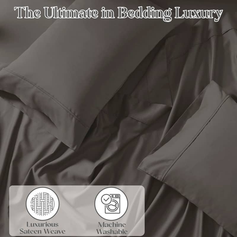 Superior Cotton Blend 1400-1500 Thread Count Solid Deep Pocket Bed Sheet Set
