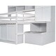 preview thumbnail 12 of 27, Full Size Wooden Loft Bed with Integrated Wardrobe, Under-bed Desk, and Shelves
