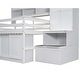 preview thumbnail 12 of 13, White Full Size Wooden Loft Bed with Integrated Wardrobe, Under-bed Desk, and Shelves
