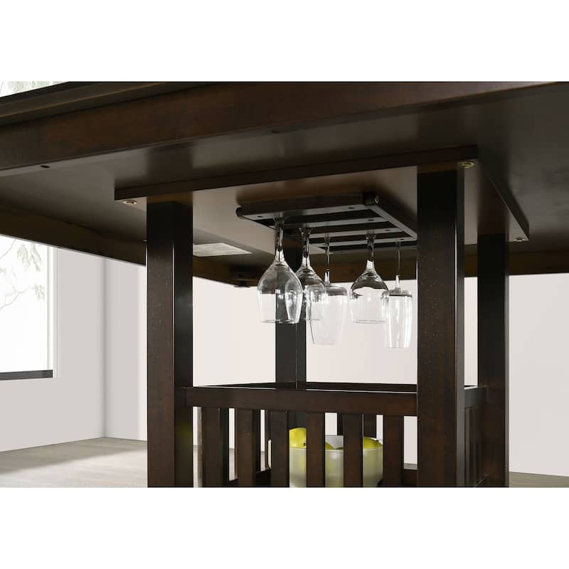 Jaden 5-piece Espresso and Black Square Counter Height Dining Set
