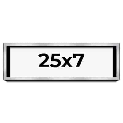 25x7 Shadow Box Frame Silver | 1.375 Inches Deep Real Wood