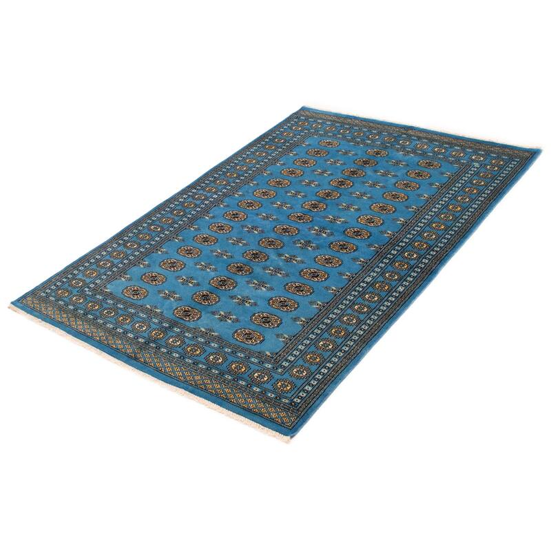 Finest Peshawar Bokhara Blue Rug 5'6" x 8'3" - 5'6 x 8'3