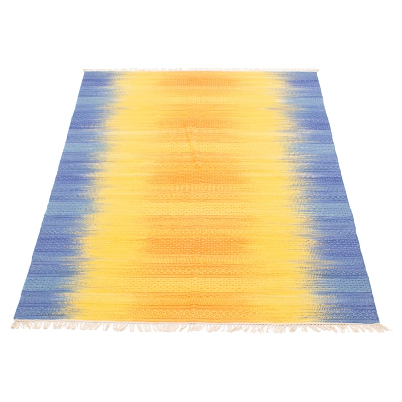 ECARPETGALLERY Flat-Weave Ankara FW Light Yellow Wool Kilim - 5'3 x 7'7