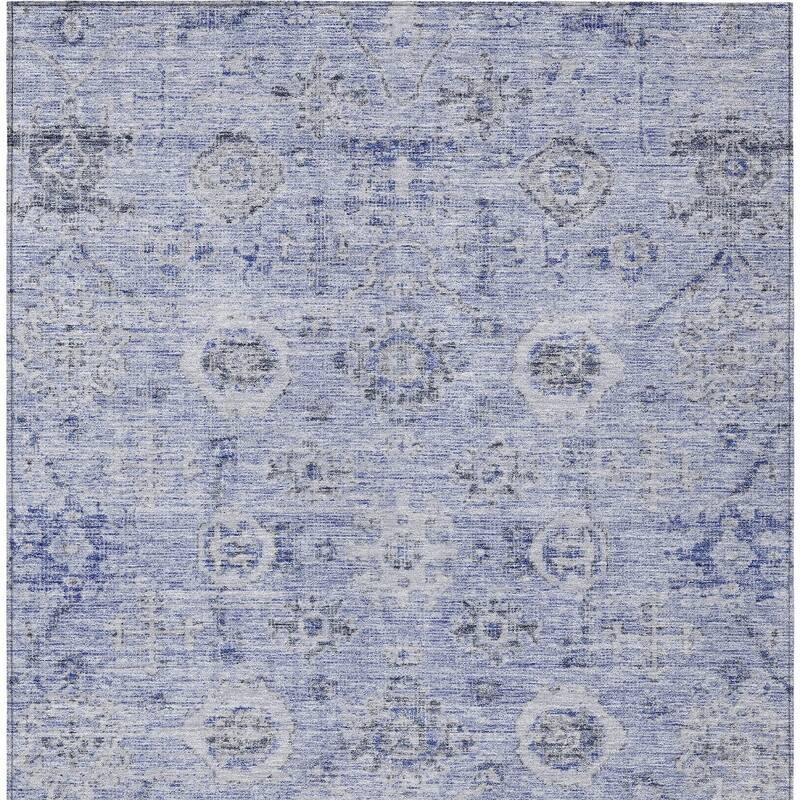 HomeRoots Damask Traditional Rectangle Outdoor Rug
