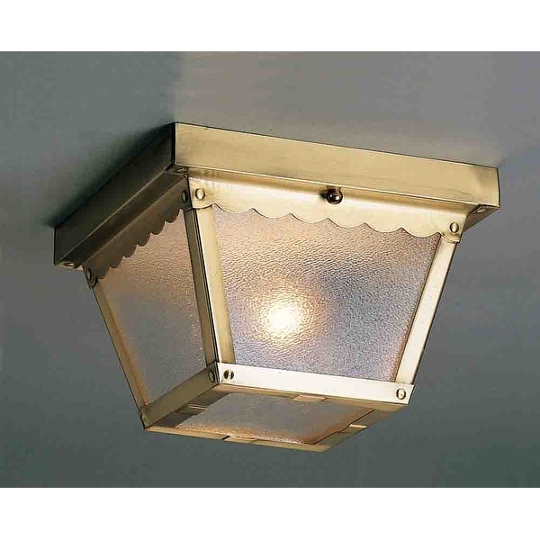 Volume Lighting 2-Light Outdoor Black Flush Mount Ceiling Fixture