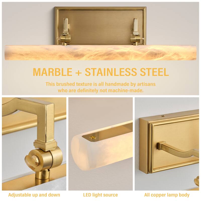 KAYLA 12/20-inch Marble Cylinder Vanity Light-Copper