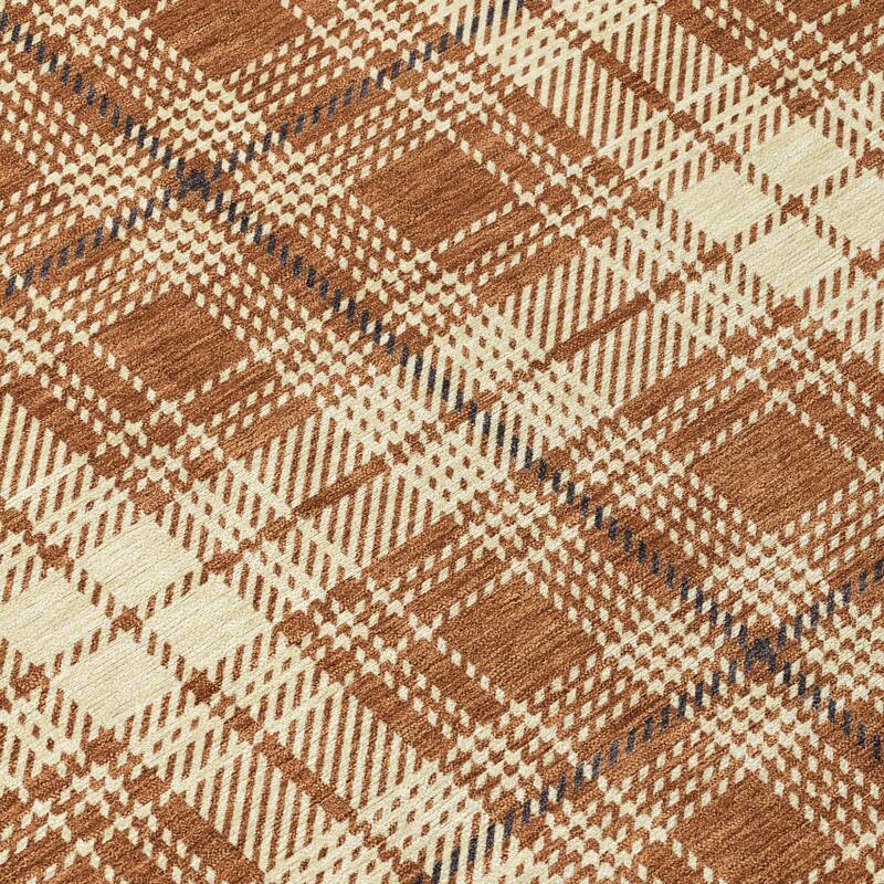 HomeRoots Plaid Transitional Rectangle Outdoor Rug