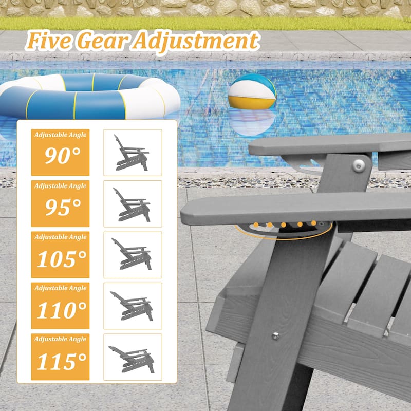 Clihome HIPS Folding Patio Adirondack Chair
