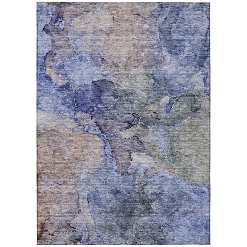 Machine Washable Indoor/ Outdoor Chantille Abstract Modern Rug