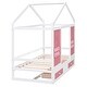 preview thumbnail 24 of 24, Twin Size Pine Wood House Bed with 2 Drawers for Kids Boys Girls