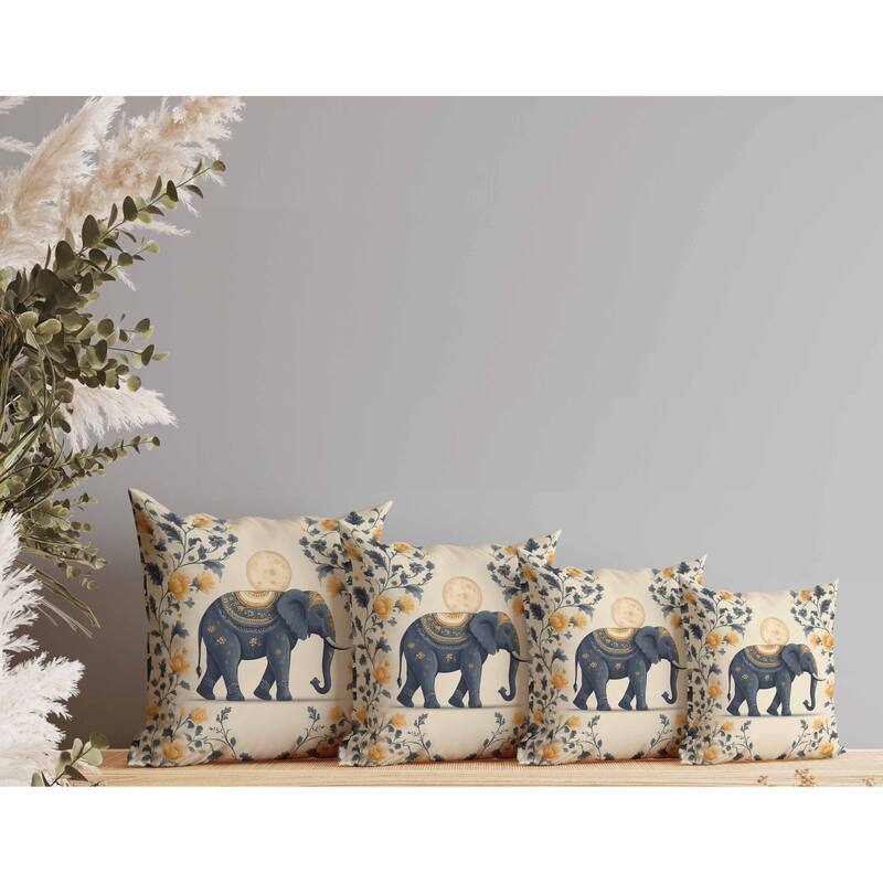 Moonbeam Elephant Faux Suede Reversible Throw Pillow Gray and Orange