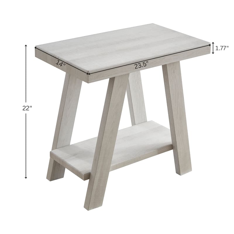 Roundhill Furniture Athens Contemporary Wood Shelf Side Table