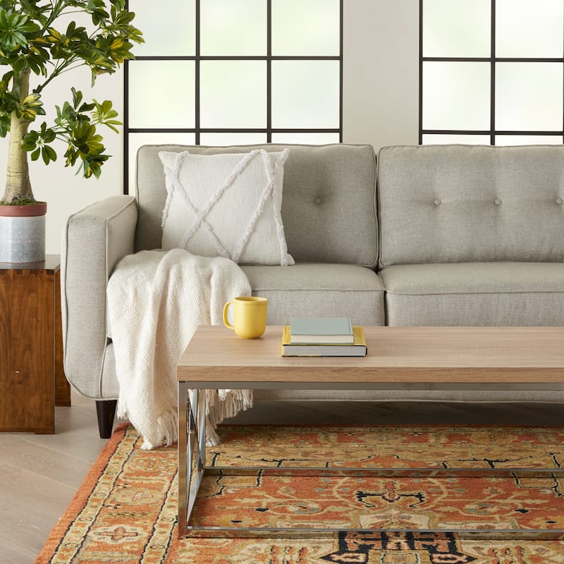 Mina Victory Distressed Diamond Boho Throw Pillow