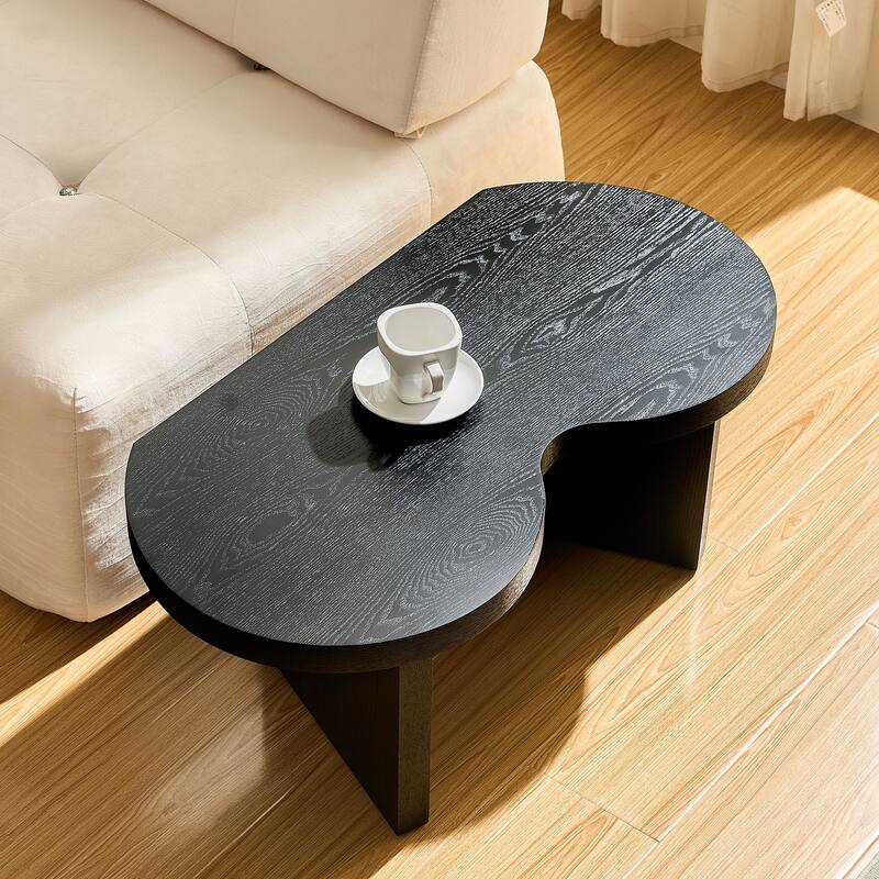 Living Room Coffee Table Centre Table with A Butterfly Shaped, Split Accent Table Console Table