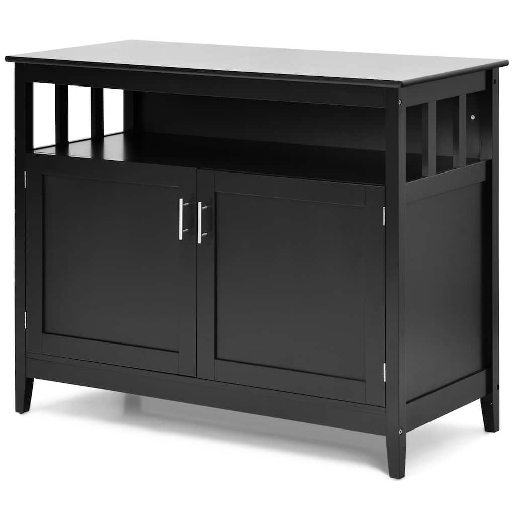 Modern Wooden Kitchen Storage Cabinet -Black - 44.9" x 20.1" x 35.8" (L x W x H)