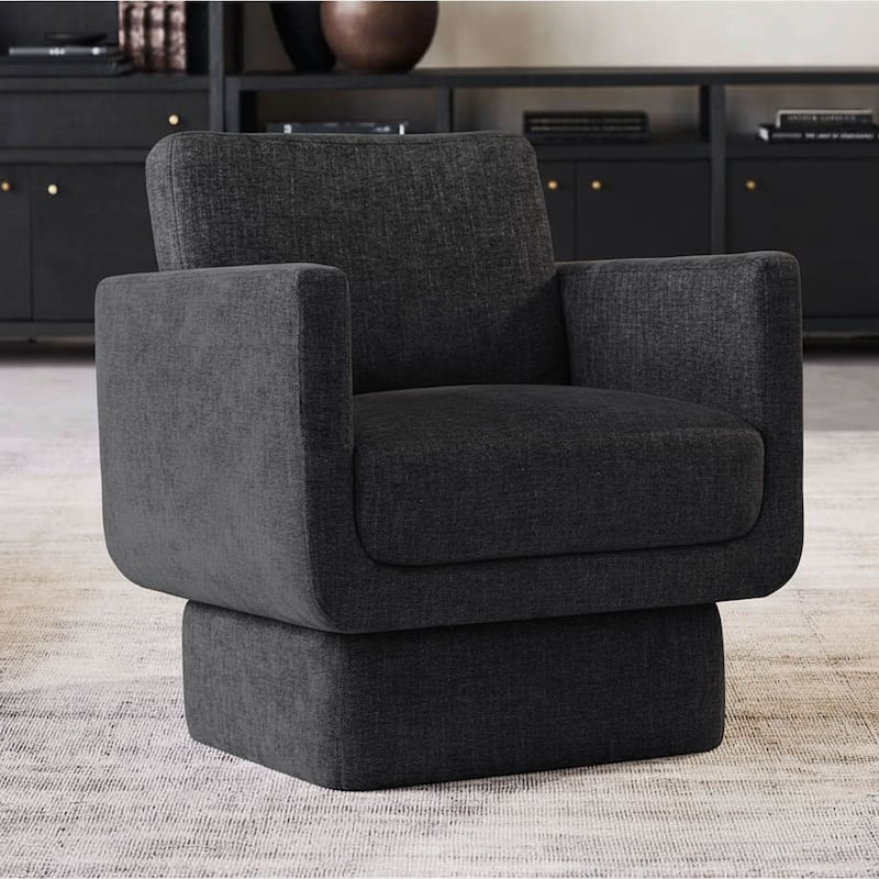 Upholstered Swivel Barrel Accent Chair(Set of 2)
