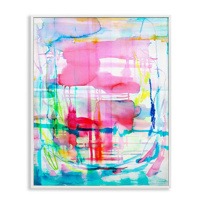 Stupell Vivid Watercolor Abstraction Framed Giclee Art Design By Gemma Bardot - 16 x 20 - White