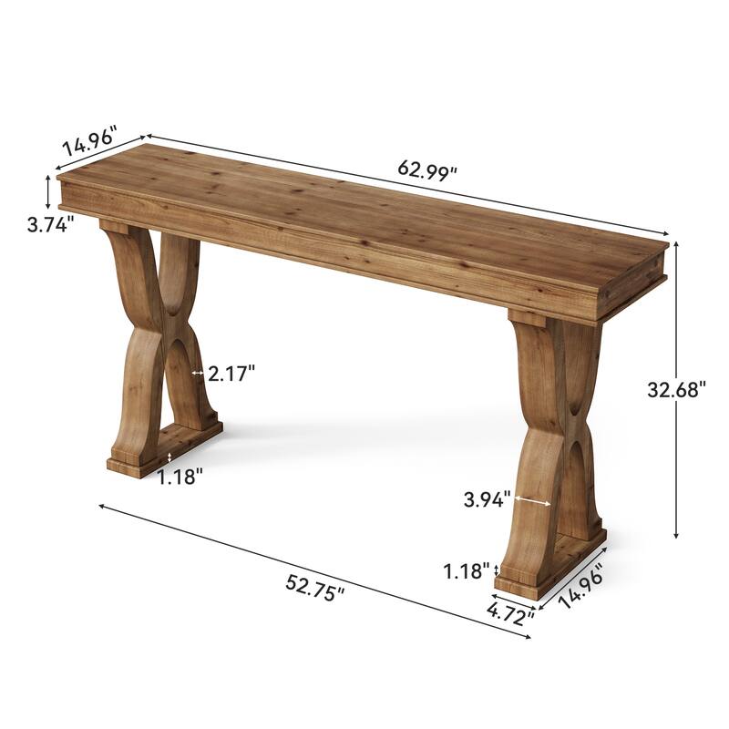 Solid Wood Console Table, Entryway Table, Long Sofa Side Hallway Foyer Table for Living Room