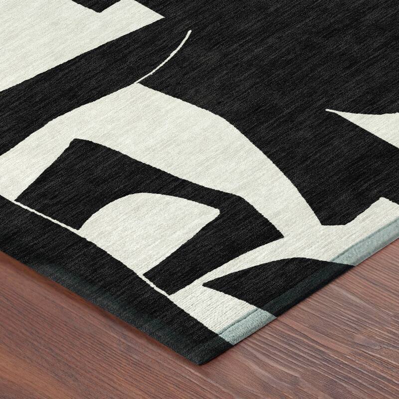 Machine Washable Indoor/ Outdoor Modern Creede Chantille Rug