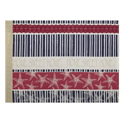 Home Sweet Home Starfish And Red White Blue Patriotic 4th of July Kitchen Tea Towel Decor