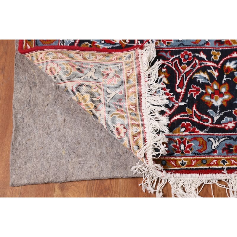 Floral Red Kashan Turkish Area Rug Machine Made Medallion Carpet - 9'7" x 12'11"