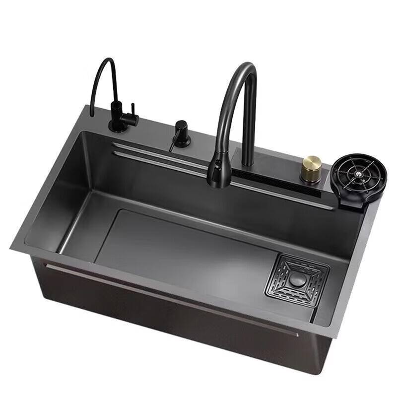 29.5" Rectangle Undermount Single Bowl Stainless Steel Kitchen Sink - Black