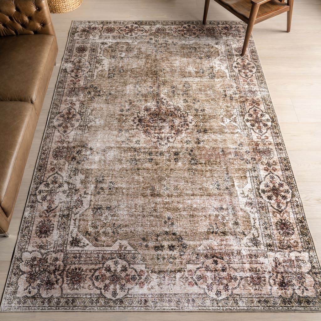 Nuloom Tulsi Traditional SplashGuard Machine Washable Area Rug