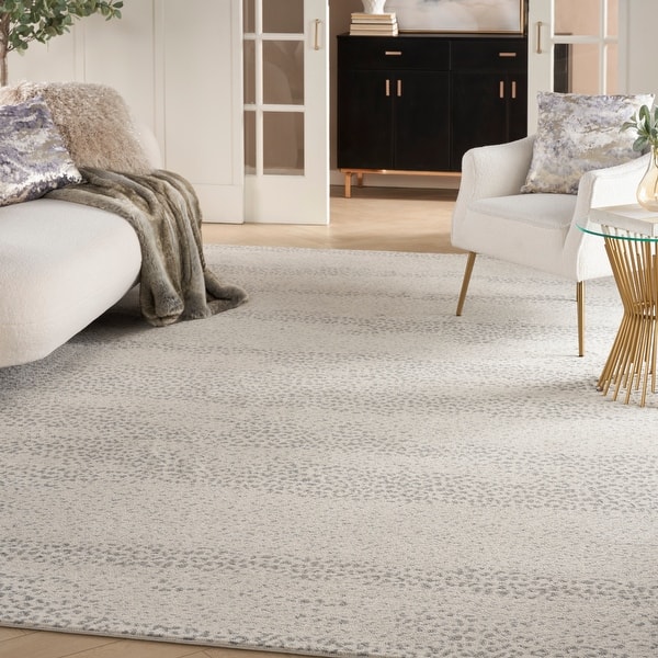slide 2 of 15, Nourison Home Elegance Indoor only Grey Abstract Area Rug 7' 10" x 10' 6" - Beige Grey - Rectangle