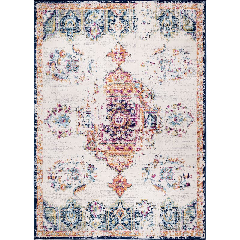 World Rug Gallery Vintage Distressed Boho Oriental Area Rug