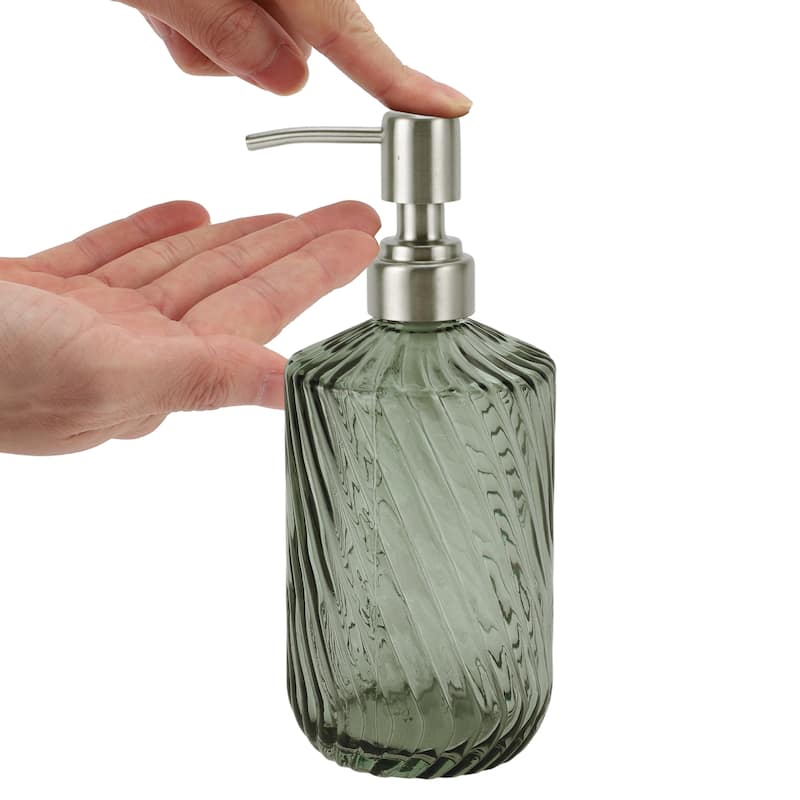 Simple Twill Lines Soap Pump Dispenser for Bath 450ml 1 Pcs